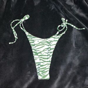Zebra thong bikini bottoms